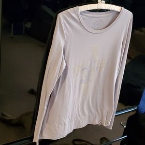 Gray 100% cotton long sleeve faded Tee.